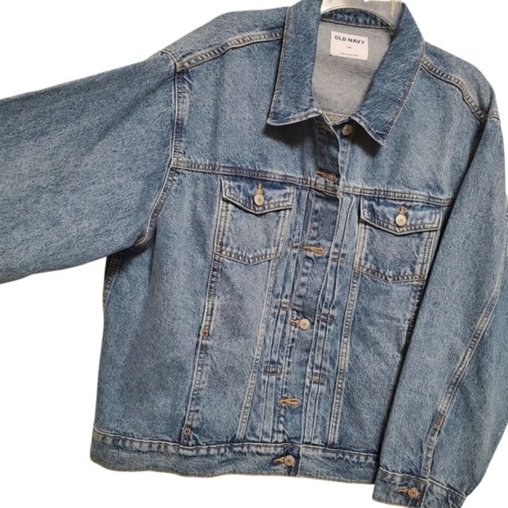NWT Denim Jacket Old Navy Relaxed Classic XXL Birdie - Picture 5 of 14